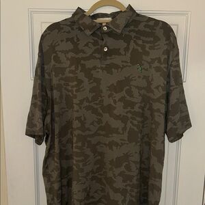 Peter Millar Olive Camouflage Polo Shirt